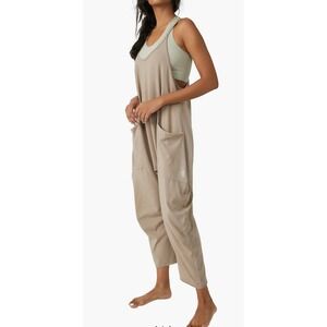FP Movement Hot Shot Onesie Mocha Latte Oversized Harem Jumpsuit Size Small